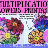 Waldorf Multiplication Flower Printable, Math Wheels 0 - 12, Flash Cards, Activity Sheets, Montessori Learning Homeschooling, Times Table