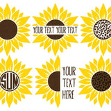 Sunflower SVG Bundle, Sunflower SVG, Leopard Sunflower Svg, Flower Svg, Monogram Svg, Half Sunflower Svg, Cut File Cricut, Png, Silhouette