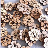 Wooden flower buttons. Plum Blossoms. Quirky, boho, Daisy Buttons, Rustic, (37mm) 2 hole. - Free UK delivery