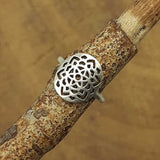 Boho Mandala Ring. 925 Sterling Silver Ring, Etsy Designer Flower Ring, Handcrafted Stacking Ring, Charm Ring, Mandala Ring, Free Shipping