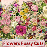 Printable Fussy Cut Flowers Ephemera for Journals and scrapbooks. With a free set of tags JPEG, PDF and Clipart PNG format. Commercial Use