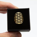 Ring Flower of Life | Sacred Geometry | Stainless Steel |ÊRing size: adjustable