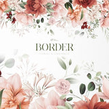 Floral border, Flower frame, Wedding invite card, Garden flowers, Digital floral clipart PNG, Digital download