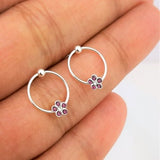 Sterling Silver 925 Handmade flower earring,birthday gift,anniversary gift,gift for her,free UK delivery,Christmas gift,handmade,zircon stud