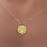Solid 14k gold Flower of Life pendant, flower of life necklace, Sacred Geometry jewelry, Seed of Life pendant,gold spiritual jewelry