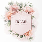 Floral frame, Peonies flowers, Peony frame, Wedding invite card, Digital floral clipart PNG, Digital download