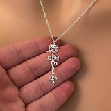 Name Necklace with Birth Flower, 18K Gold, Rose, 925K sterling Silver, Personalized Gift, Mother Gift, Gold Name Necklace, Gift for Her, HER