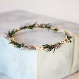 Dried flower crown wedding, dainty flower crown, baby's breath bridal crown, dried baby breath headband, greenery floral crown