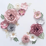 Mauve Blush Paper Flower Set, Nursery Paper Flower Wall Decor, Baby Girl Nursery Flowers, Paper Flowers, Nursery Paper Flowers