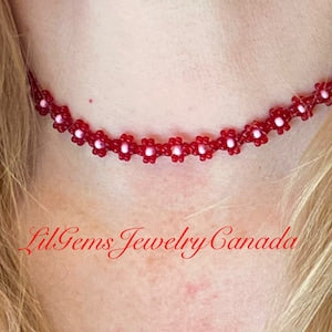 Beaded Daisy Chain Choker Necklace 15ÓMADE TO ORDER