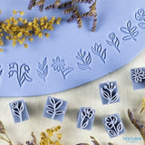 Flower Polymer Clay Stamps I Pottery stamps I Polymer Clay Tools I Clay stamps for pottery tools I  Texturio Clay Embossing Stamps