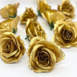 3.5" Metallic Gold Artificial Flower Gold Wedding Decor Gold Silk Flower Wedding Gold Decor Gold Flower Gold Cake Flower Arrangement