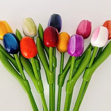 11x Wood tulips different colors Handmade wood floral Spring flowers Cottagecore decor Holland tulips Wooden tulips oil painted Mother gift