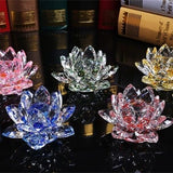 1pc 3Ò Glass Carved Lotus,Coloured Glaze Lotus,Coloured Glaze flower,Home Decoration,Collection,Glass carving,Reiki healing,Crystal gift