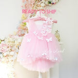 First birthday dress, Ready to ship dress, butterfly style baby birthday dress, flower girl dress, holiday girl dress, butterfly baby dress