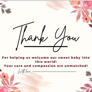 Thank You Card for Your Nurse *Thank You* *Labor & Delivery Nurse* *Pregnancy*