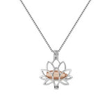 Sterling Silver Lotus Flower Cremation Ashes Necklace - Memorial Keepsake Urn. Free UK Delivery. Chain Included.