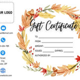 Personalized Editable Printable Gift Certificate ¥ Modern Floral Gift Certificate Template, Editable Gift Voucher Template SAME DAY DELIVERY