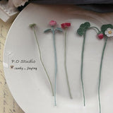 crochet bookmark, Flower Bookmark,floral bookmark, rose, poppy, clover, strawberry, gift ,Handmade Bookmark, micro crochet, bookmark