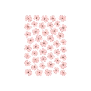 Dusky pink blooming flowers fabric wall stickers sheet with removable reusable design