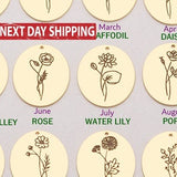 Birthflower Necklace, Next Day Shipping, Birth Month Necklace, Christmas Gift, Daisy Necklace, Snowdrop, Poppy, Holly Necklace,Rose Necklace