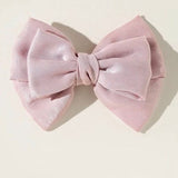 Large polyester knot bow hair clip | luxury French ribbon hair clasp | spring clip | flower girl guest wedding hair accessories