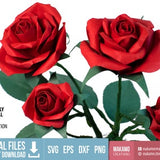 3D Paper Rose Svg, Rose template for cricut, Paper Flower, Realistic Rose svg, Valentines Day gift, Mothers Day, Anniversary, Wedding decor