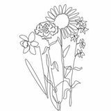 Tattoo Flowers Custom Family Birth Flower Bouquet Design, Tattoo One line Commission, Hand Drawn Birth Flower Outline,  DIGITAL Personalized