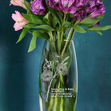 Personalised Bunch of Flowers Glass Bullet Vase Vases 26cm Gifts Ideas For Her Womens Flowers Birthday Love Valentines Day Anniversary