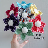 Fabric Flower Tutorial - PDF Instructions for a DIY Fabric Stemmed Daisy Flower - Instant Download Pattern