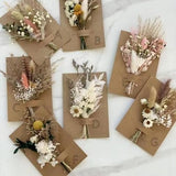 Mini Dried flower bouquet | small milk bottle arrangement | table decoration | letterbox gift | pampas | Boutonniere| BOHO cake flowers