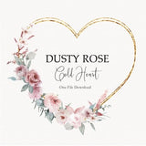 Dusty Rose Flower Heart Watercolor Wreath  Dusty Pink Wedding Shower Baptism Clip art,  Pink Florals Spring Summer Winter