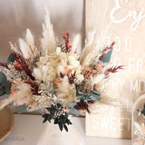 Dried flowers bouquet ROUSSILLON terracotta color, wedding terracotta shades bouquet with dried and preserved flowers, mother's day bouquet
