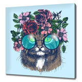 Maine Coon Cat With Flowers Canvas Art Print Wall Hanging Handmade Home Decor Customised Gifts Animals Wall Art Fast Free UK Delivery