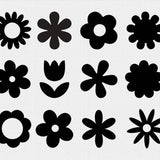 Retro Flower Bundle | Digital Download | SVG PNG design file for cricut, silhoutte | DIY projects, clothing, mugs, decals, stickers, shirts