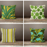 Green Floral Cushion Cover|Flower Decorative pillow case|Living room Cushion case|Modern pillow cover|Gift for her cushion|Handmade material