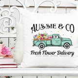 Aussie - Tri Color - Dog Flower Delivery Truck - Sublimation/Printable Design | Instant Download | Sublimation | Printable | PNG