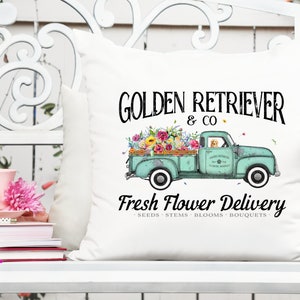Golden Retriever - Dog Flower Delivery Truck - Sublimation/Printable Design | Instant Download | Sublimation | Printable | PNG