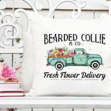 Bearded Collie - Dog Flower Delivery Truck - Sublimation/Printable Design | Instant Download | Sublimation | Printable | PNG