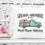 German Shepherd - Dog Flower Delivery Truck - Sublimation/Printable Design | Instant Download | Sublimation | Printable | PNG