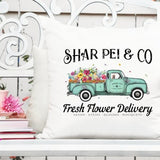 Shar Pei - Dog Flower Delivery Truck - Sublimation/Printable Design | Instant Download | Sublimation | Printable | PNG