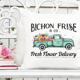 Bichon Frise - Dog Flower Delivery Truck - Sublimation/Printable Design | Instant Download | Sublimation | Printable | PNG