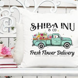 Shiba Inu - Red - Dog Flower Delivery Truck - Sublimation/Printable Design | Instant Download | Sublimation | Printable | PNG
