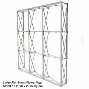 2.3 x 2.3m aluminum flower wall frame kit with square metal grid panels