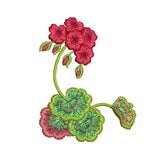 Geranium Corner 1 Machine embroidery design by Sue Box in 2 sizes