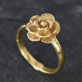 Gold Flower Ring, Flower Ring, Small Flower Ring, Rose Ring, Gold Rose Ring, Artisan Ring, Gold Vermeil Ring, Dainty Ring, Gold Floral Ring
