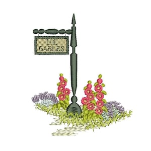 Gables Sign - 12 - Traditional Homes and Gardens - Machine embroidery by Sue Box in 2 sizes