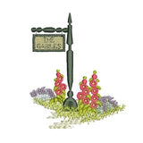 Gables Sign - 12 - Traditional Homes and Gardens - Machine embroidery by Sue Box in 2 sizes