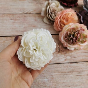 Cream rose pet flower collar ornament, large layered flower for pet neck