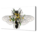 Bee Yellow Flowers Wall Art Canvas Print Home Decor Colourful Animals Handmade Wall Hangings Customised Gifts Fast Free UK Delivery